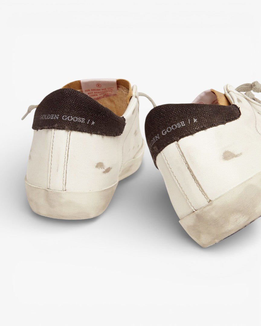 Golden Goose Super-Star Sneakers with Printed Blue Star
