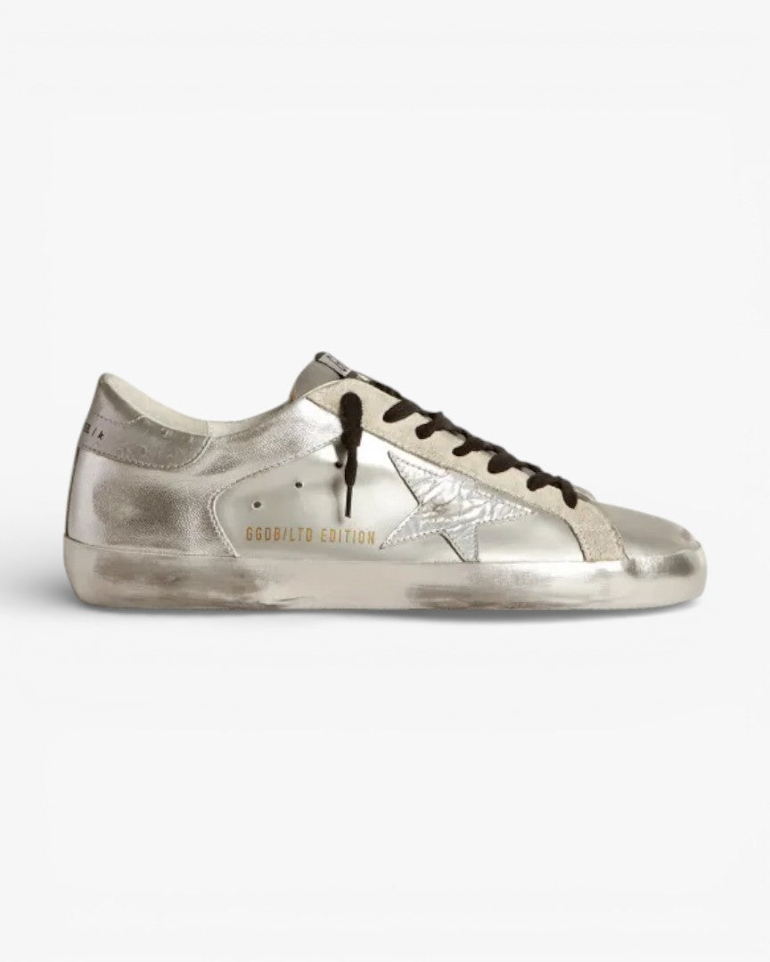 Golden Goose Super‑Star Sneakers Silver Heel Tab