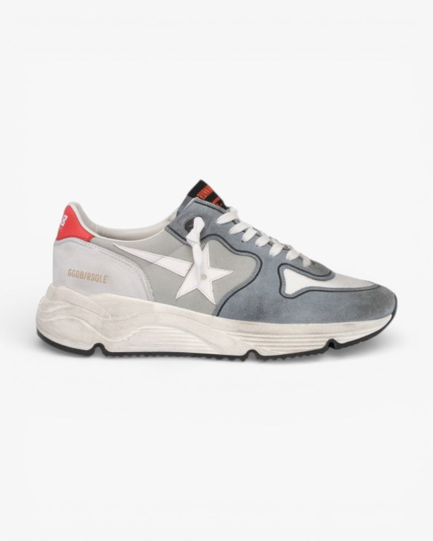 Golden Goose Grey Running Sole Sneakers Suede Canvas