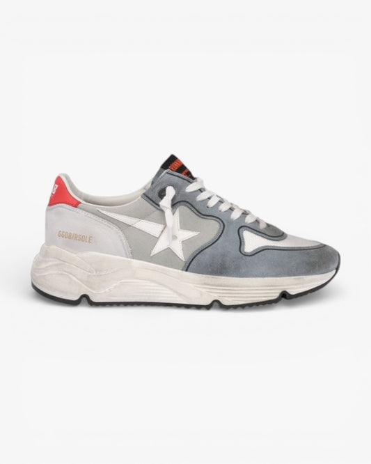 Golden Goose Grey Running Sole Sneakers Suede Canvas