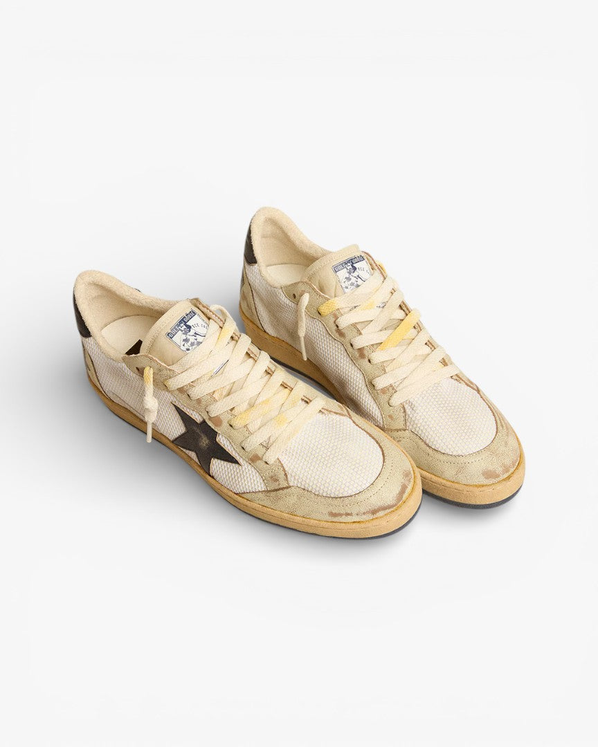 Golden Goose Ball Star White Mesh Blue Leather Star Sneakers
