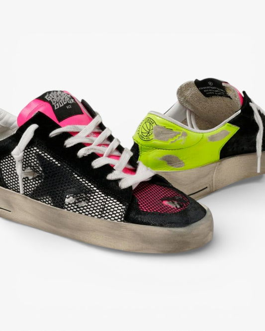 Golden Goose Fuchsia Yellow Limited Edition Stardan Sneakers