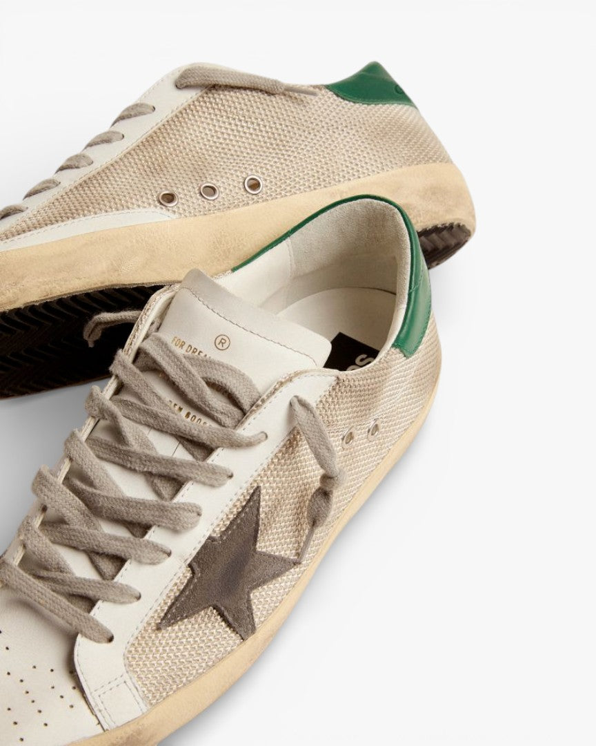 Golden Goose Super‑Star Sneakers Pale Silver Mesh Gray Suede Star