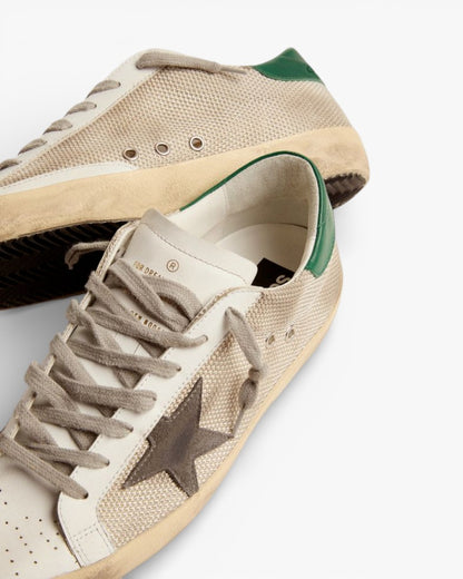 Golden Goose Super‑Star Sneakers Pale Silver Mesh Gray Suede Star