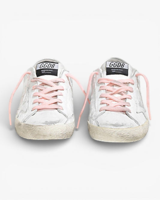 Golden Goose Super‑Star Sneakers White Ostrich Leather