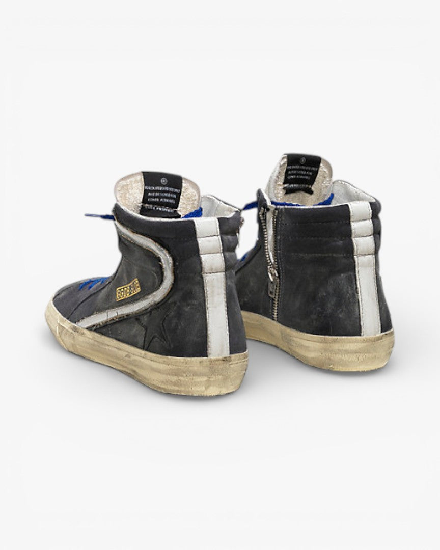 Golden Goose SLIDE Sneakers Dark Grey Suede Leather Star
