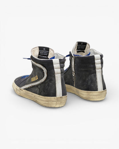 Golden Goose SLIDE Sneakers Dark Grey Suede Leather Star