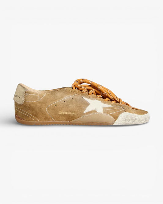 Golden Goose Ball Star White Leather Sneakers with Red Star