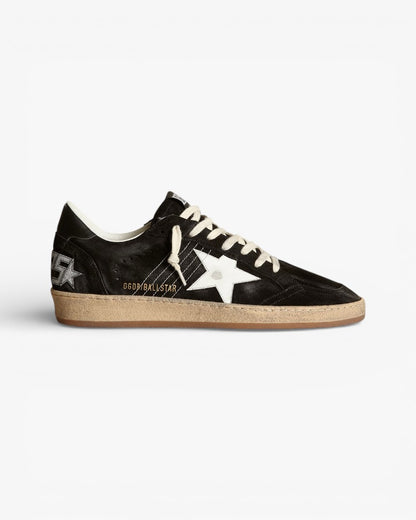 Golden Goose Ball Star White Nappa Sneakers Silver Glitter Star