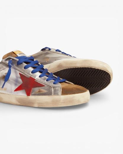Golden Goose Super-Star Sneakers with Red Star