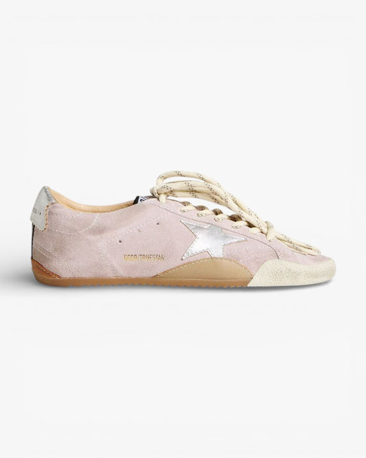 Golden Goose Leather Sneakers with Color Star and Heel Tab