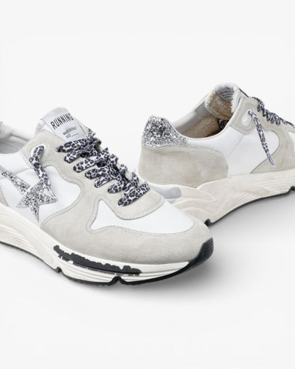 Golden Goose Running Sole Sneakers Nylon Suede Glitter Golden Star
