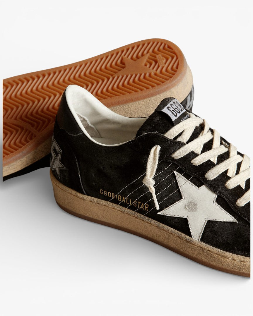 Golden Goose Ball Star White Nappa Sneakers Silver Glitter Star