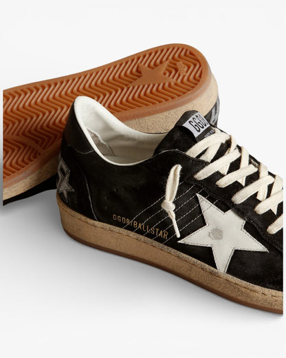 Golden Goose Ball Star White Nappa Sneakers Silver Glitter Star