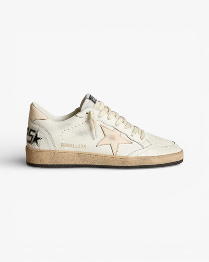 Golden Goose Ball Star White Leather Sneakers Cream Star Cream Tab