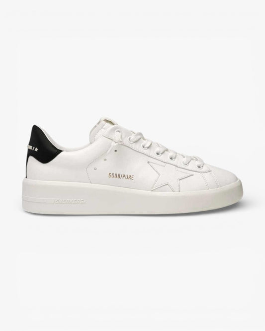 Golden Goose Purestar White Leather Sneakers Black Heel Tab