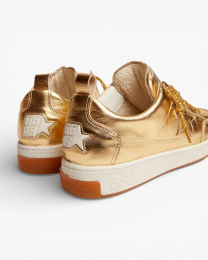 Golden Goose Yeah Gold Laminated Leather Sneakers