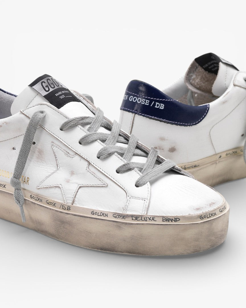 Golden Goose Hi-Star Sneakers G33WS945.A5 Calfskin Upper Star Glossy Leather Heel