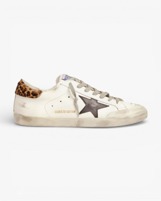 Golden Goose LAB Limited Edition Super‑Star Sneakers Leopard Heel Tab