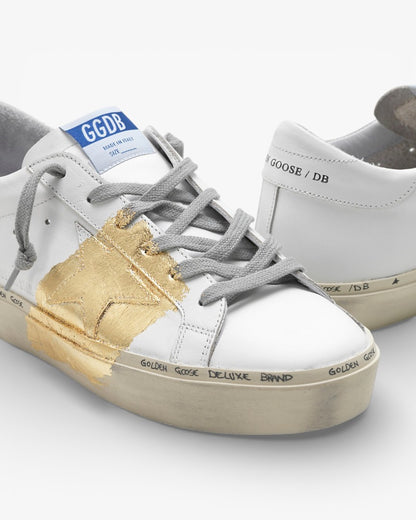 Golden Goose Hi-Star Sneakers Calf Leather 24-Carat Gold Leaf Branding