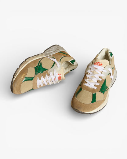 Golden Goose Running Star Beige Green Sneakers