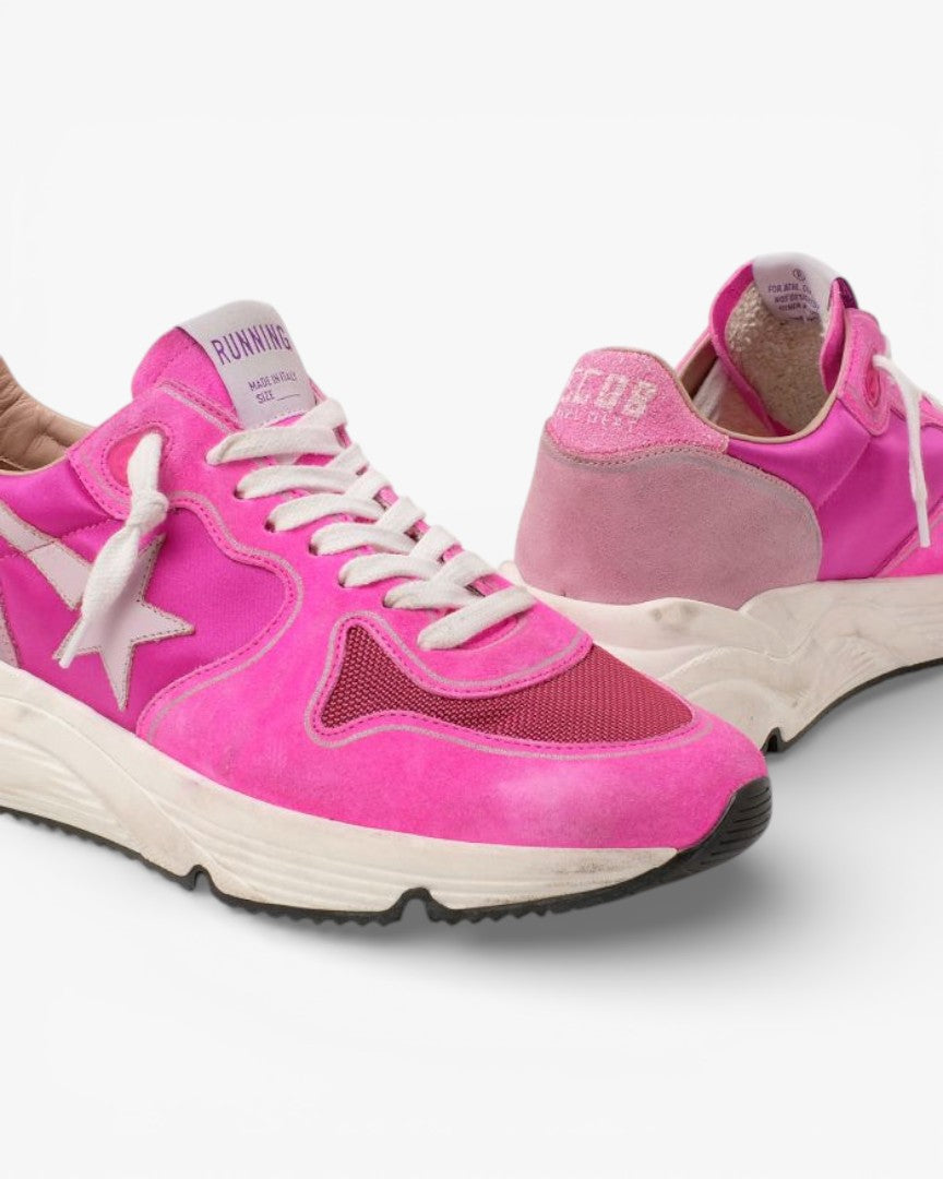 Golden Goose Fuchsia Pink Running Sole Sneakers