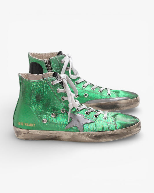 Golden Goose FRANCY Sneakers Coated Cotton Canvas Laminated Leather Star