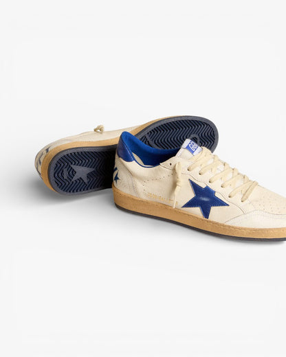 Golden Goose Ball Star White Leather Blue Star Sneakers
