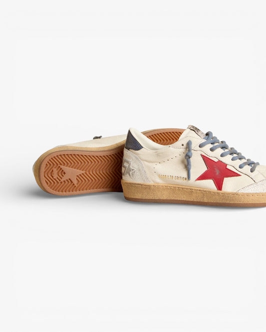 Golden Goose Ball Star White Leather Red Star Sneakers