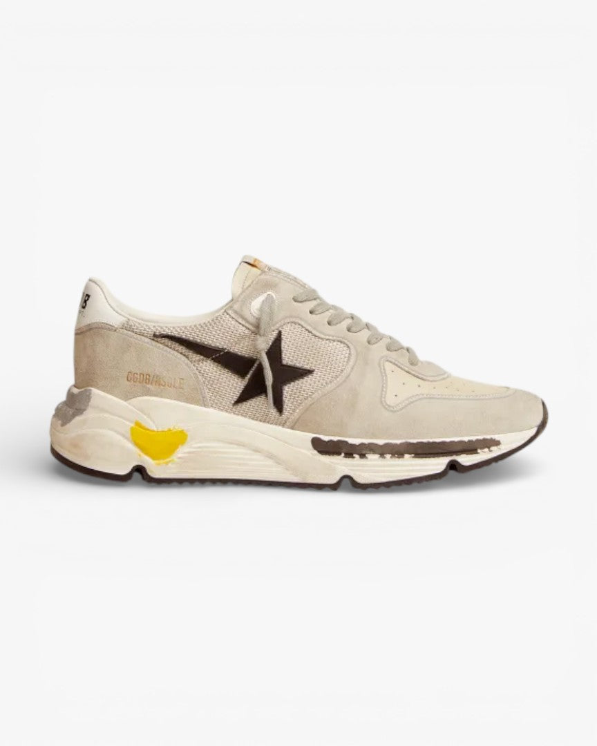 Golden Goose Running Sole Sneakers Mesh Ice-Gray Suede