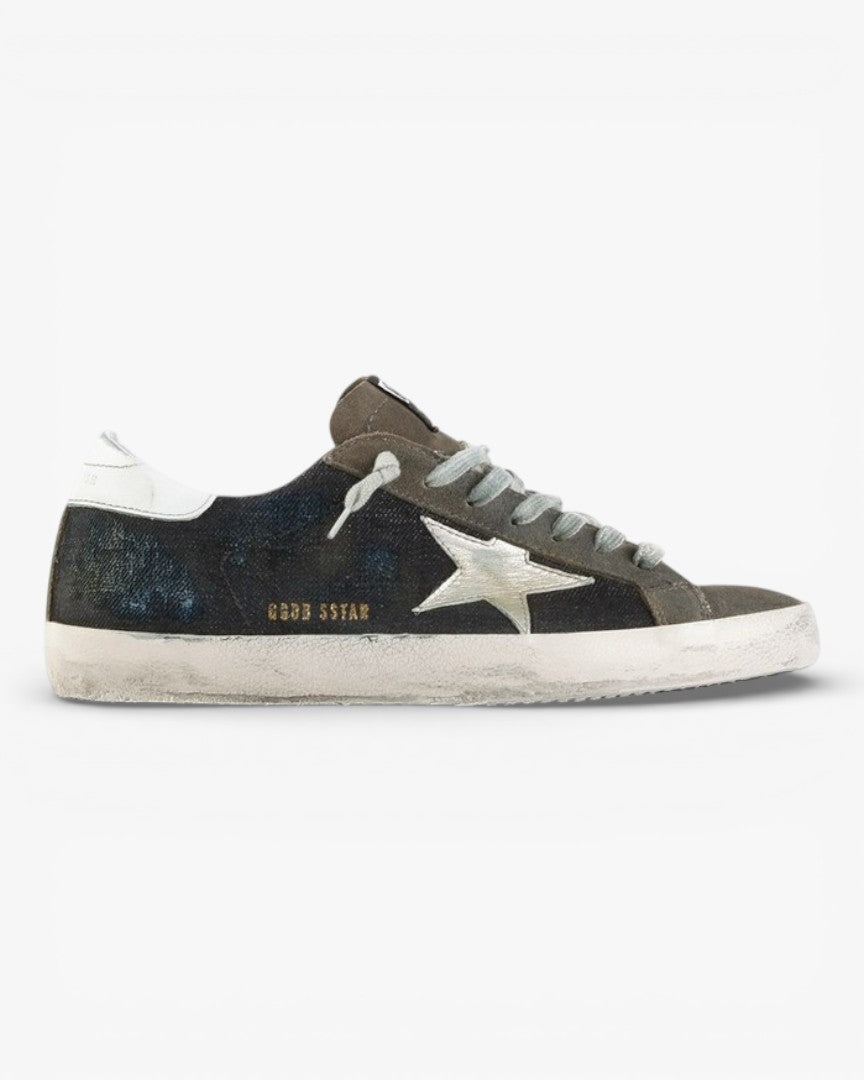 Golden Goose Superstar Brown Navy Handcrafted Couple Sneakers
