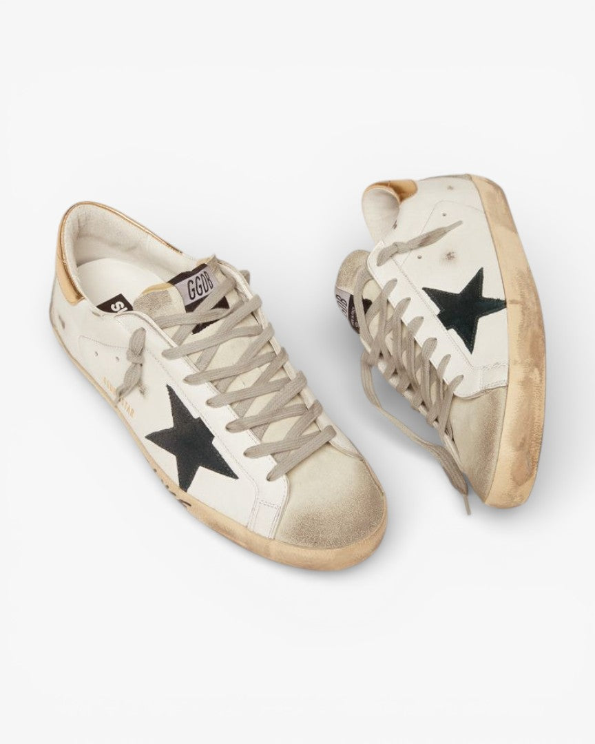 Golden Goose Super-Star LTD Sneakers with Gold Heel Tab and Handwritten Lettering