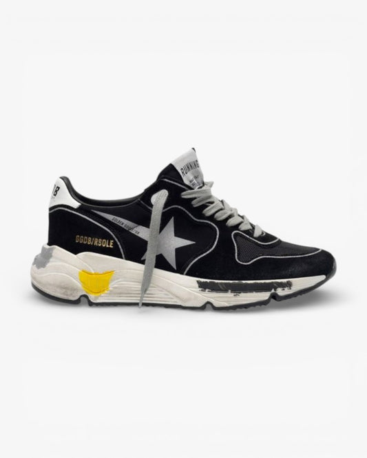 Golden Goose Black Running Sole Sneakers Silver Star