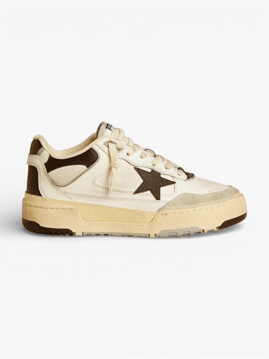 Golden Goose Forty2 Black Star and Black Leather Heel Tab Sneakers