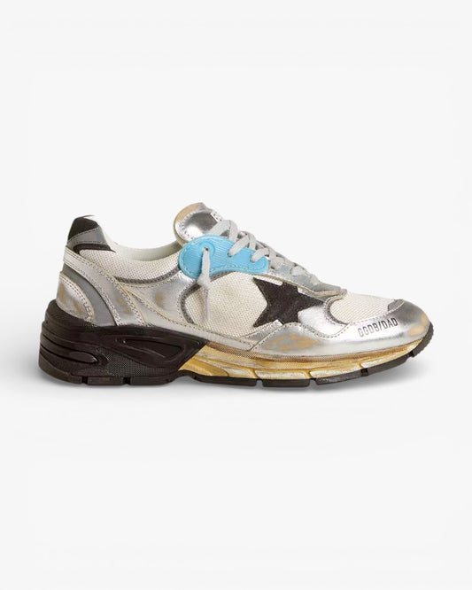 Golden Goose Running Star Silver Blue Sneakers