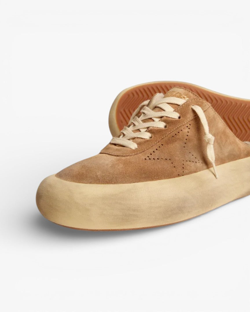 Golden Goose Space Star Tobacco Suede Shearling Sneakers