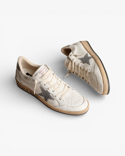 Golden Goose Ball Star White Nappa Sneakers Gray Reflective Star