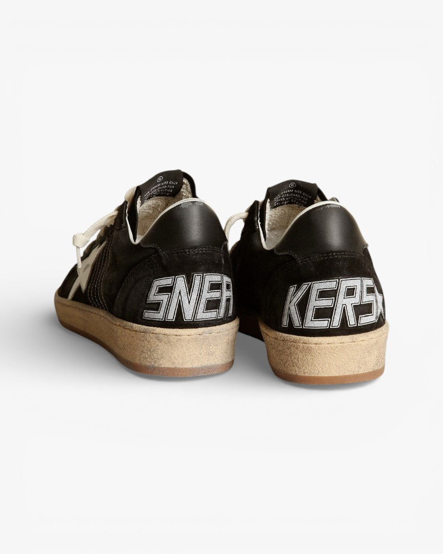 Golden Goose Ball Star White Nappa Sneakers Silver Glitter Star