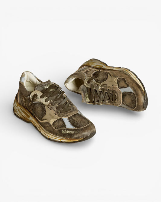 Golden Goose Running Star Olive Gold Sneakers