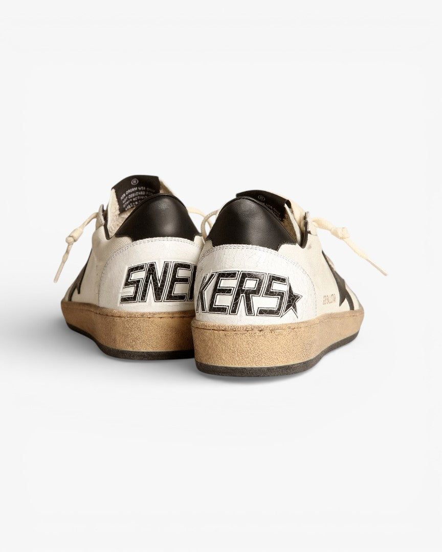 Golden Goose Ball Star Black Suede Sneakers White Star Black Tab
