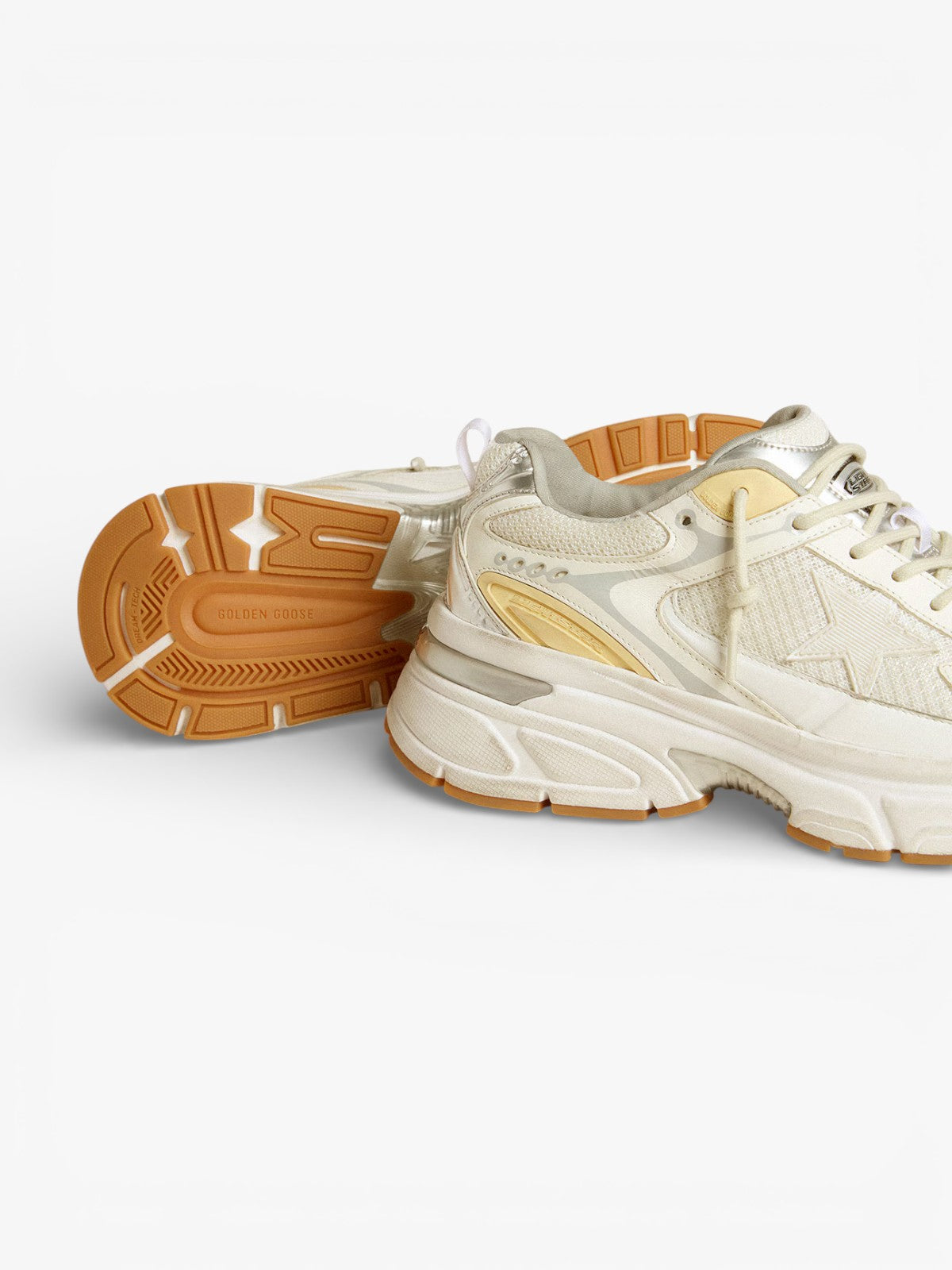 Golden Goose Lightstar Black Leather and Mesh Sneakers
