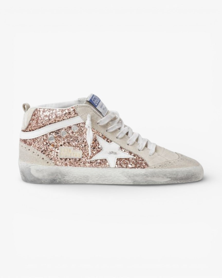 Golden Goose Mid-Star Sneakers Pink-Gold Glitter