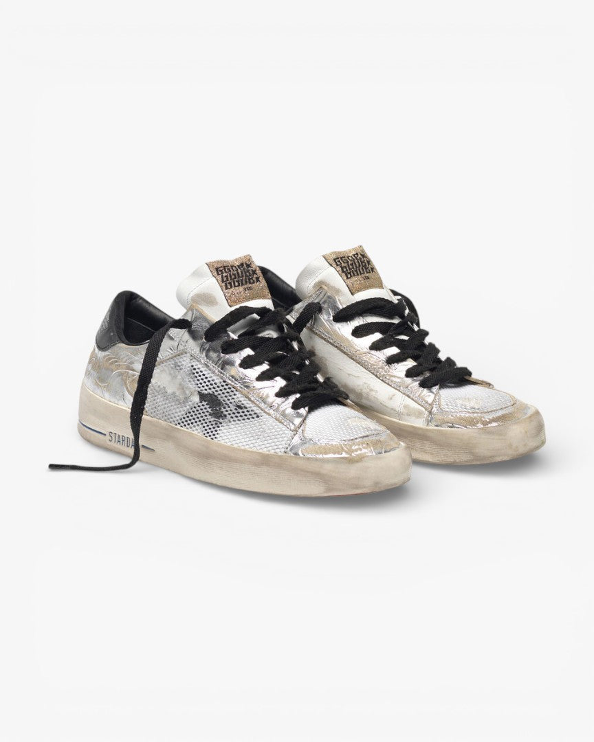 Golden Goose Silver Floral Stardan LTD Sneakers