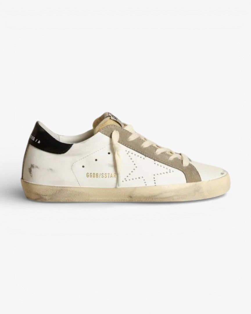 Golden Goose Super‑Star Sneakers Perforated Star Midnight Blue Heel