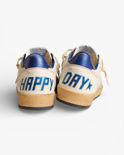 Golden Goose Ball Star White Leather Blue Star Sneakers