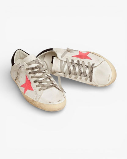 Golden Goose Super-Star Sneakers with Lobster Suede Star and Black Suede Heel Tab
