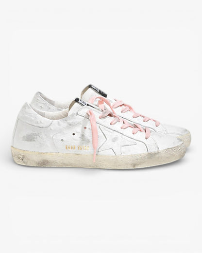 Golden Goose Super‑Star Sneakers White Ostrich Leather