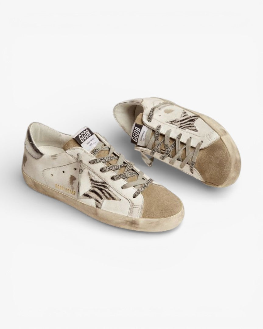 Golden Goose Super-Star Sneakers with Zebra Star