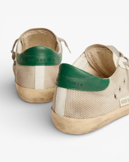 Golden Goose Super‑Star Sneakers Pale Silver Mesh Gray Suede Star