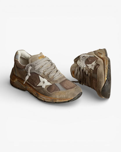 Golden Goose Running Star Taupe White Sneakers